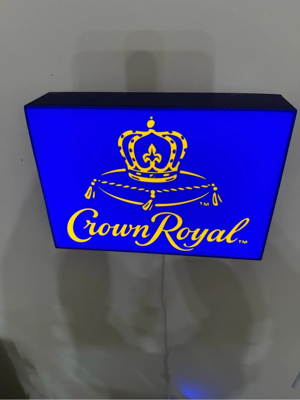 Crown Blue and Gold Illuminated Wall Art by Crown